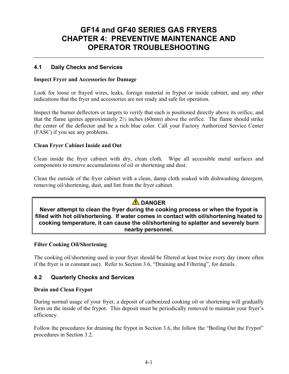 Frymaster GF14 User Manual | Page 19 / 26