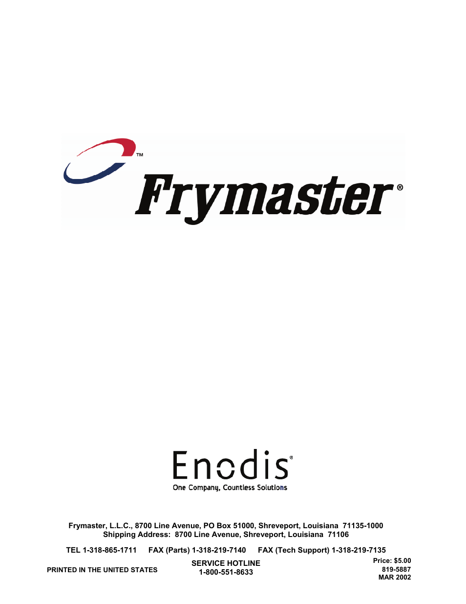 Frymaster GF14 User Manual | Page 26 / 26