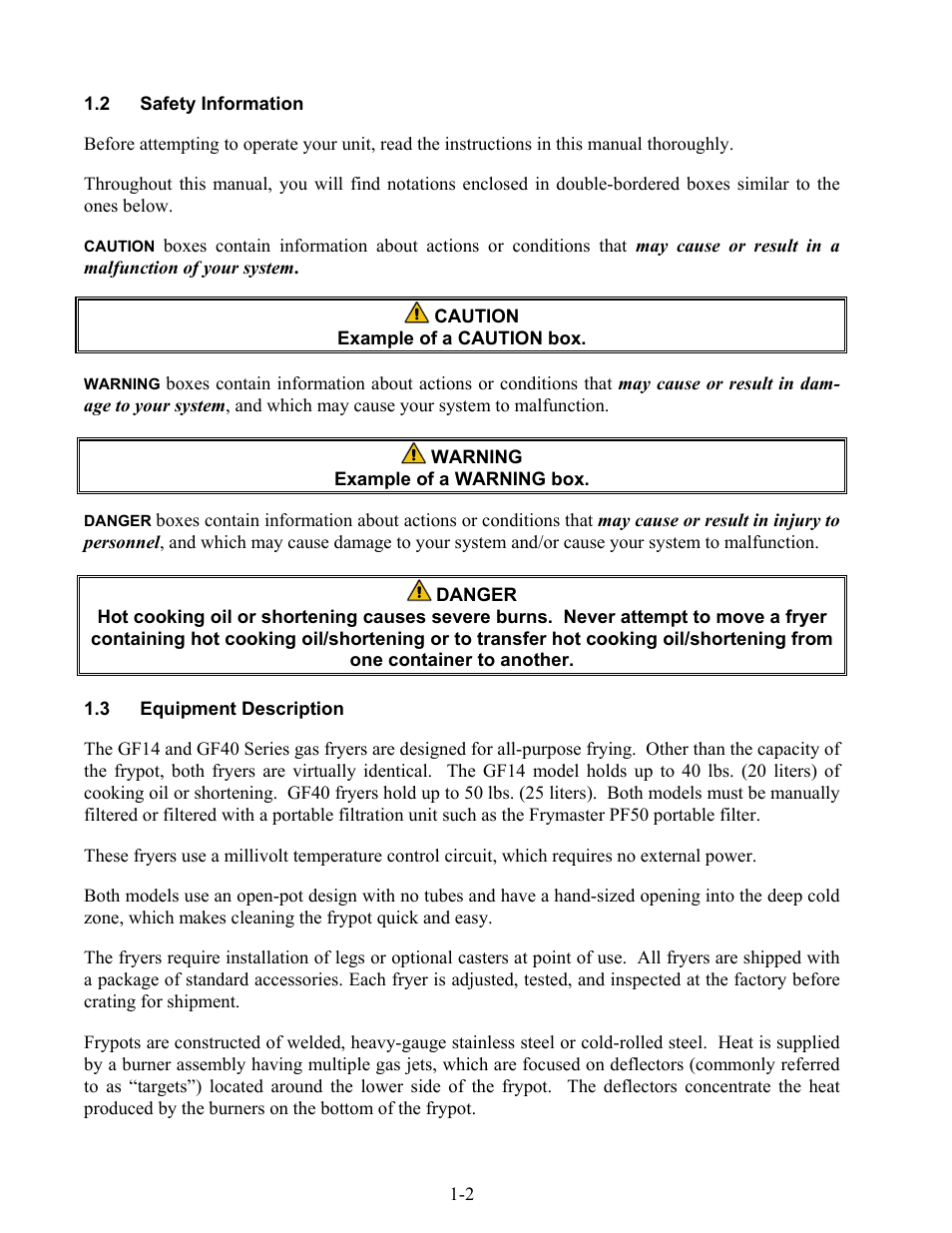 Frymaster GF14 User Manual | Page 6 / 26