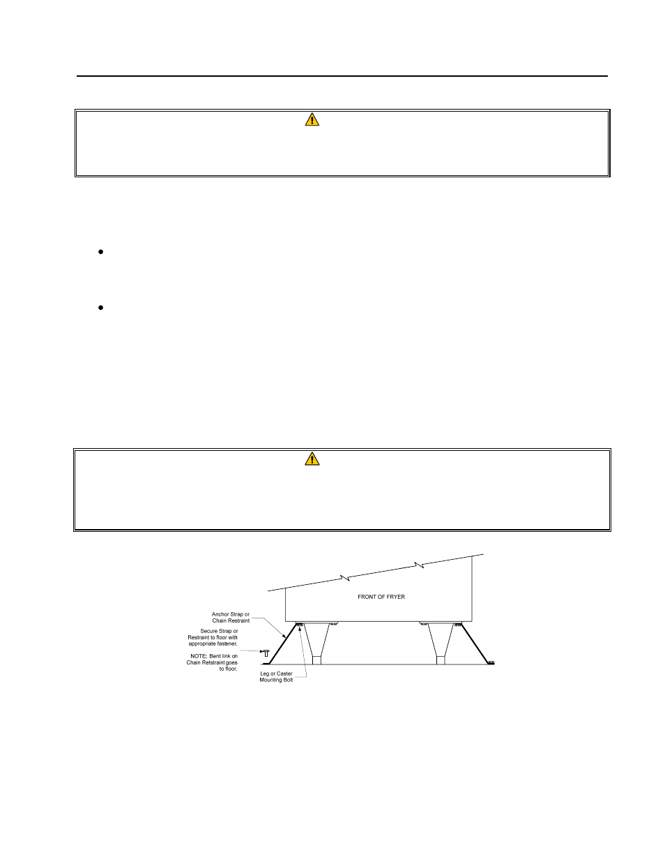 8 restraining the fryer | Frymaster COOL ZONE SERIES *8196329* User Manual | Page 12 / 52