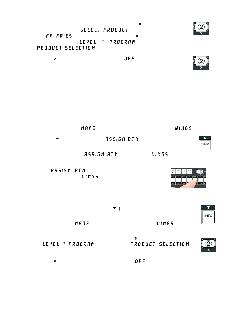 3 storing menu items in product buttons | Frymaster BIELA14 User Manual | Page 33 / 84