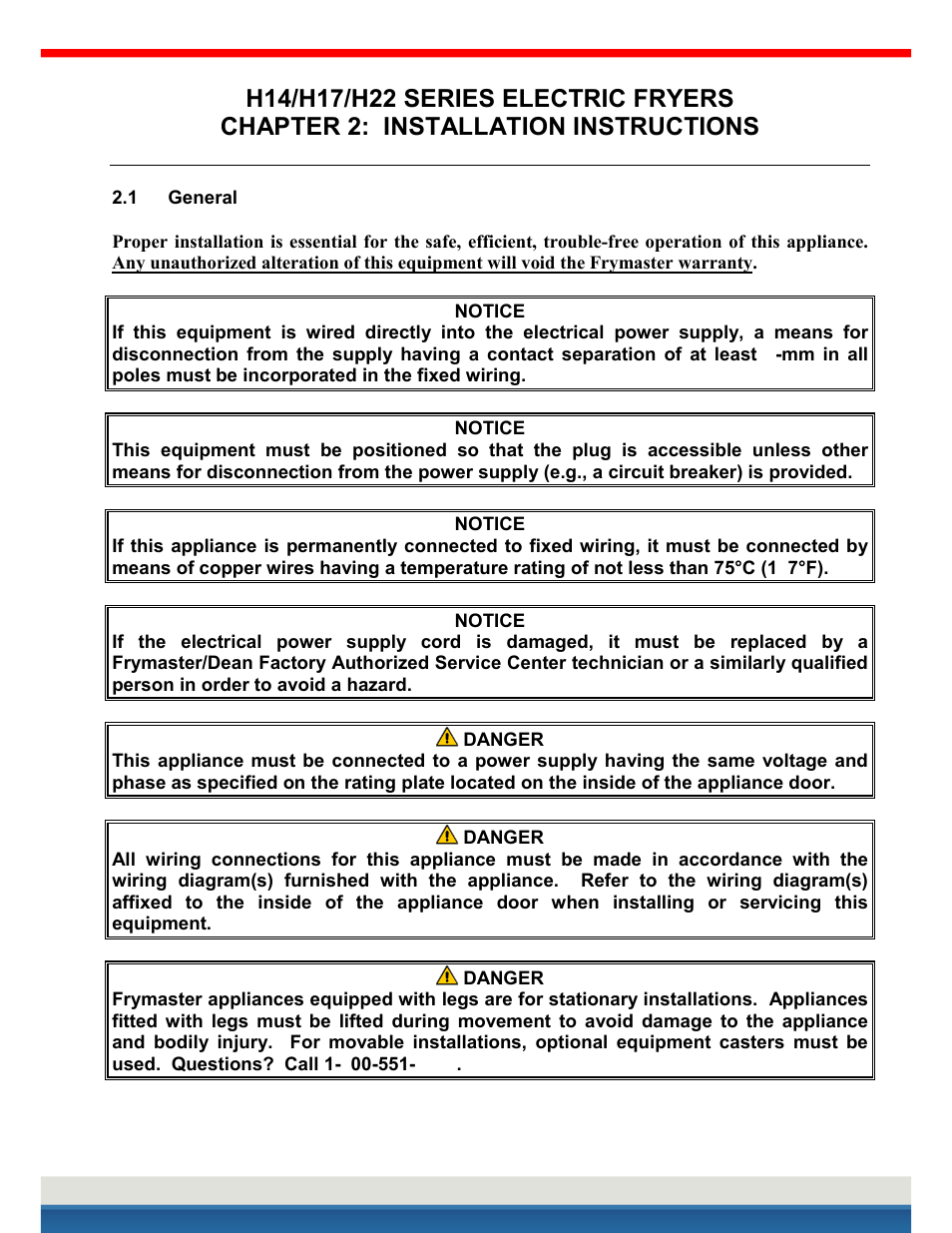 International kessel service | Frymaster H14 User Manual | Page 7 / 33