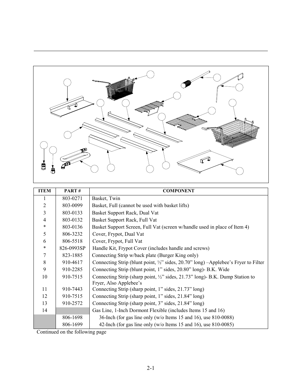 H50 series gas fryers chapter 2: parts list | Frymaster H50 Series User Manual | Page 64 / 138