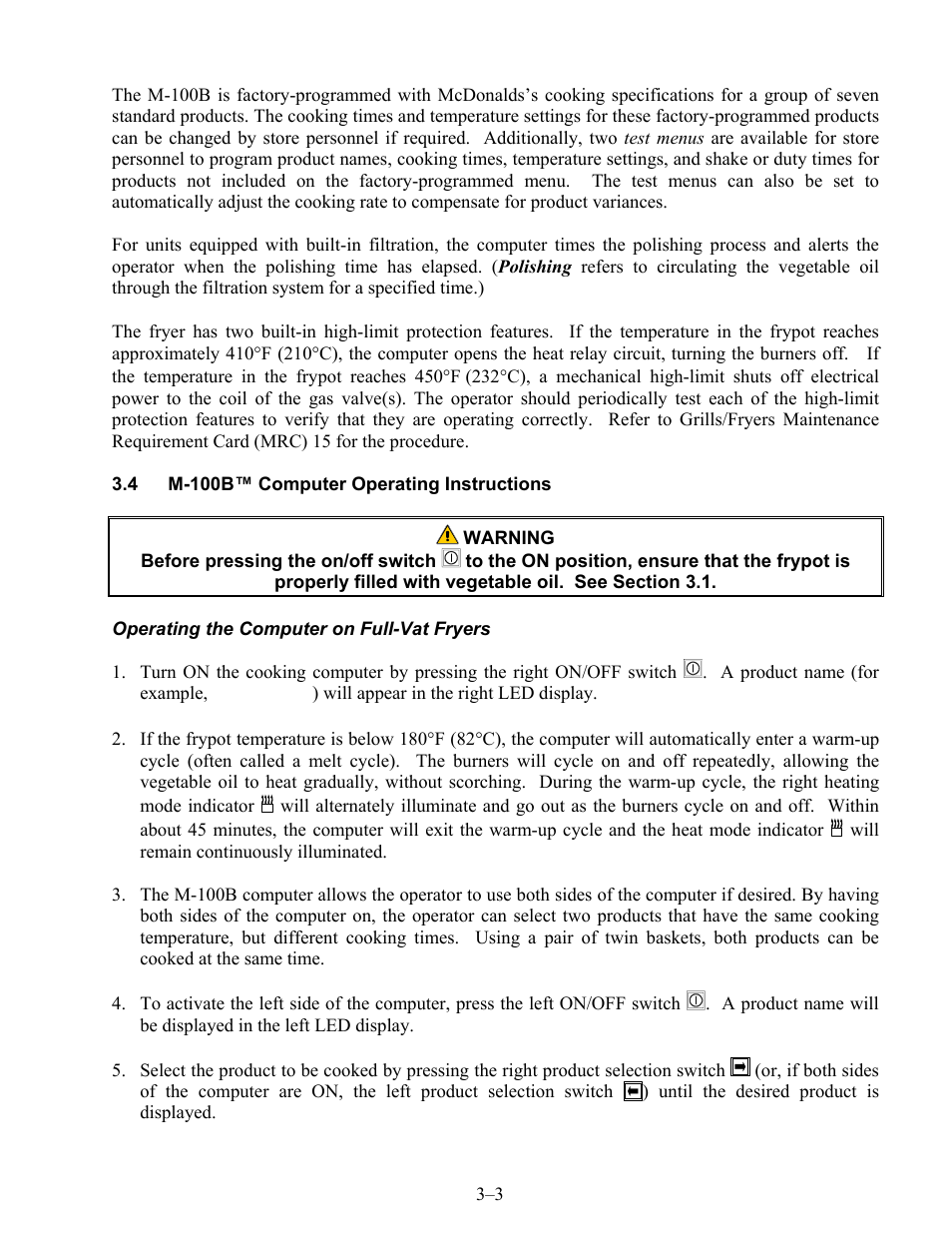 Frymaster H52 Series User Manual | Page 16 / 48