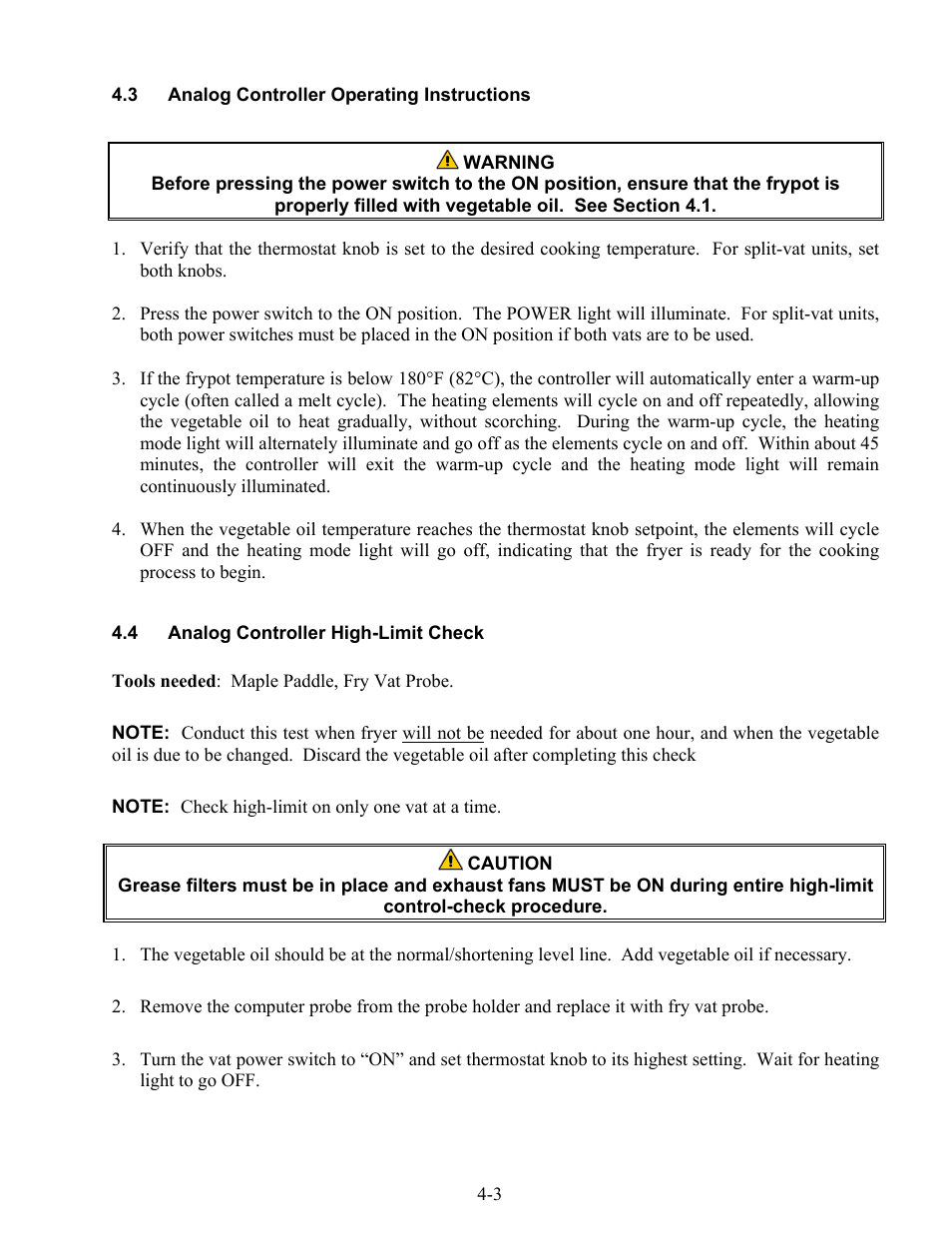 Frymaster H52 Series User Manual | Page 31 / 48