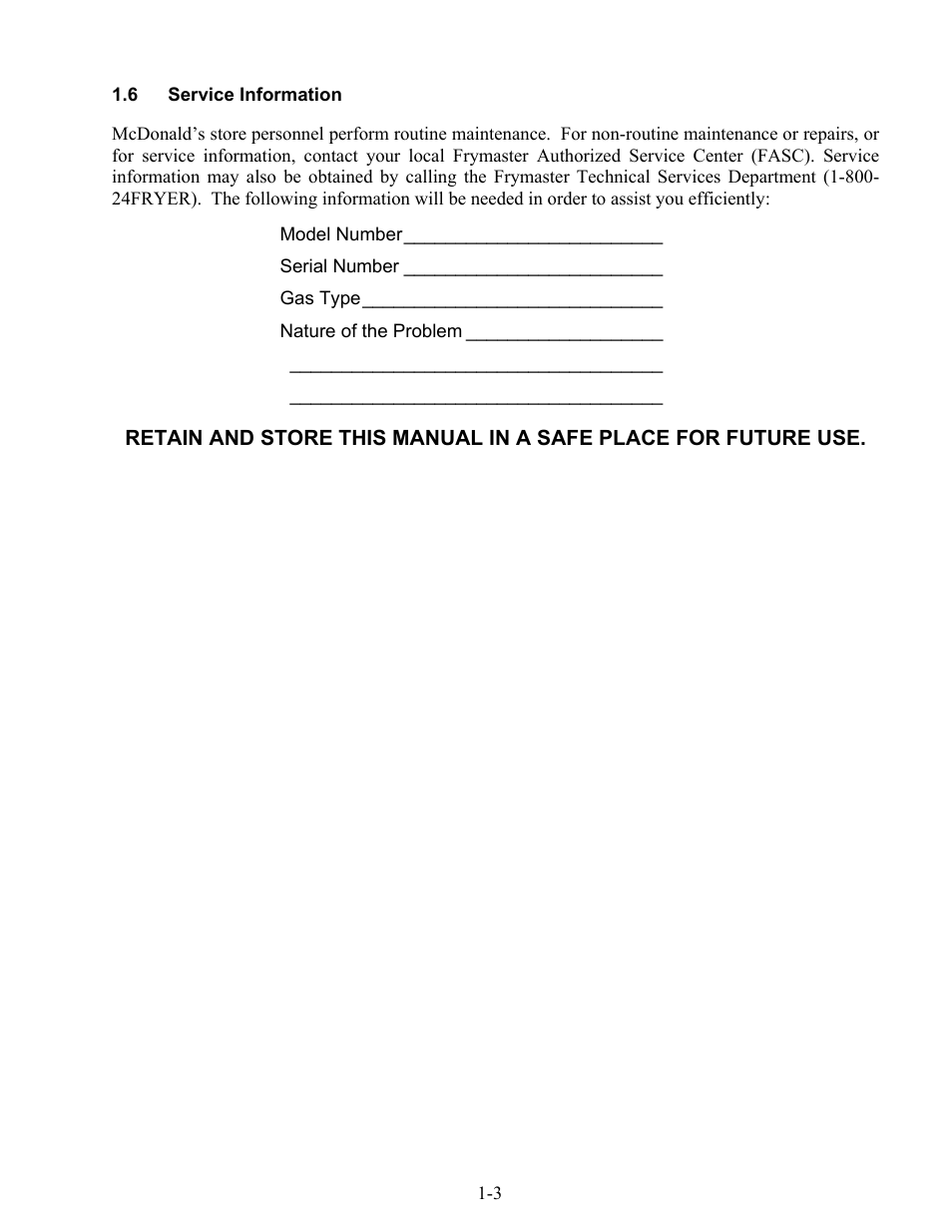 Frymaster H52 Series User Manual | Page 5 / 48