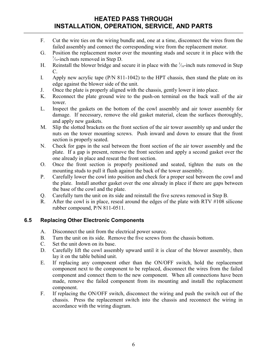 Frymaster Heated Pass Through none User Manual | Page 7 / 12