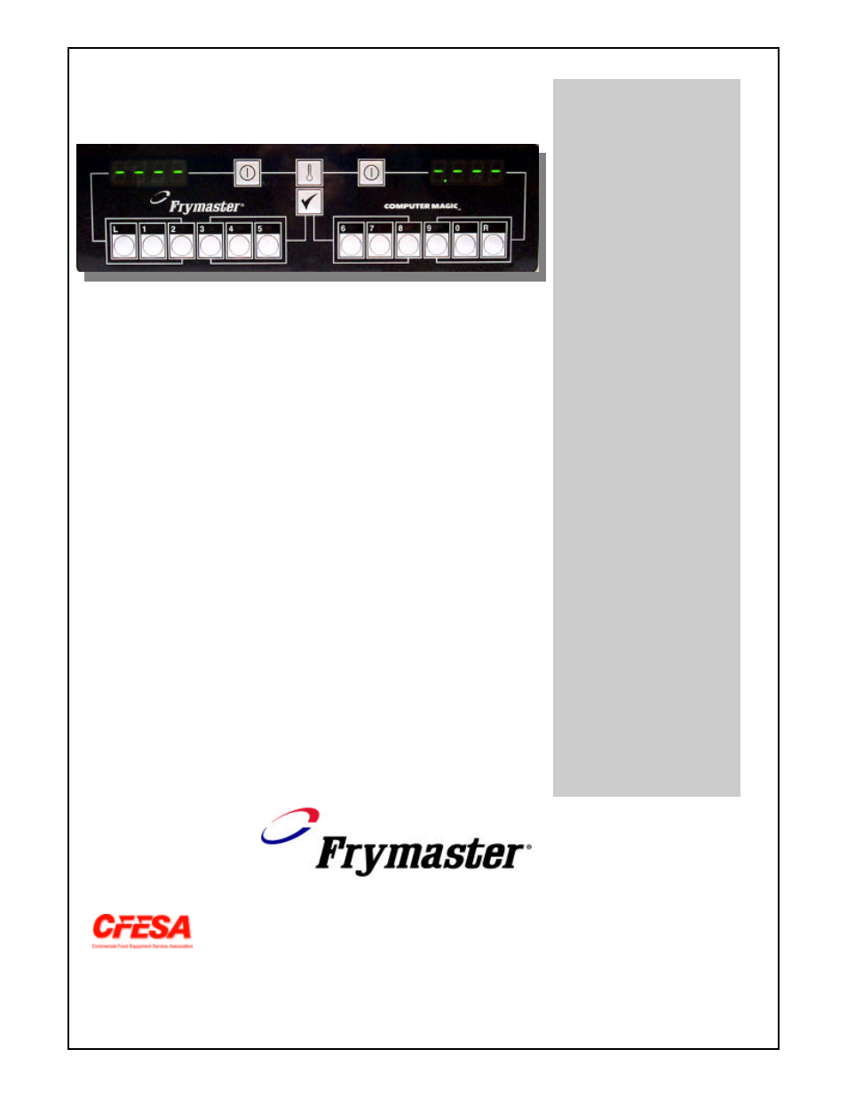 Frymaster CMIII.5 User Manual | 9 pages