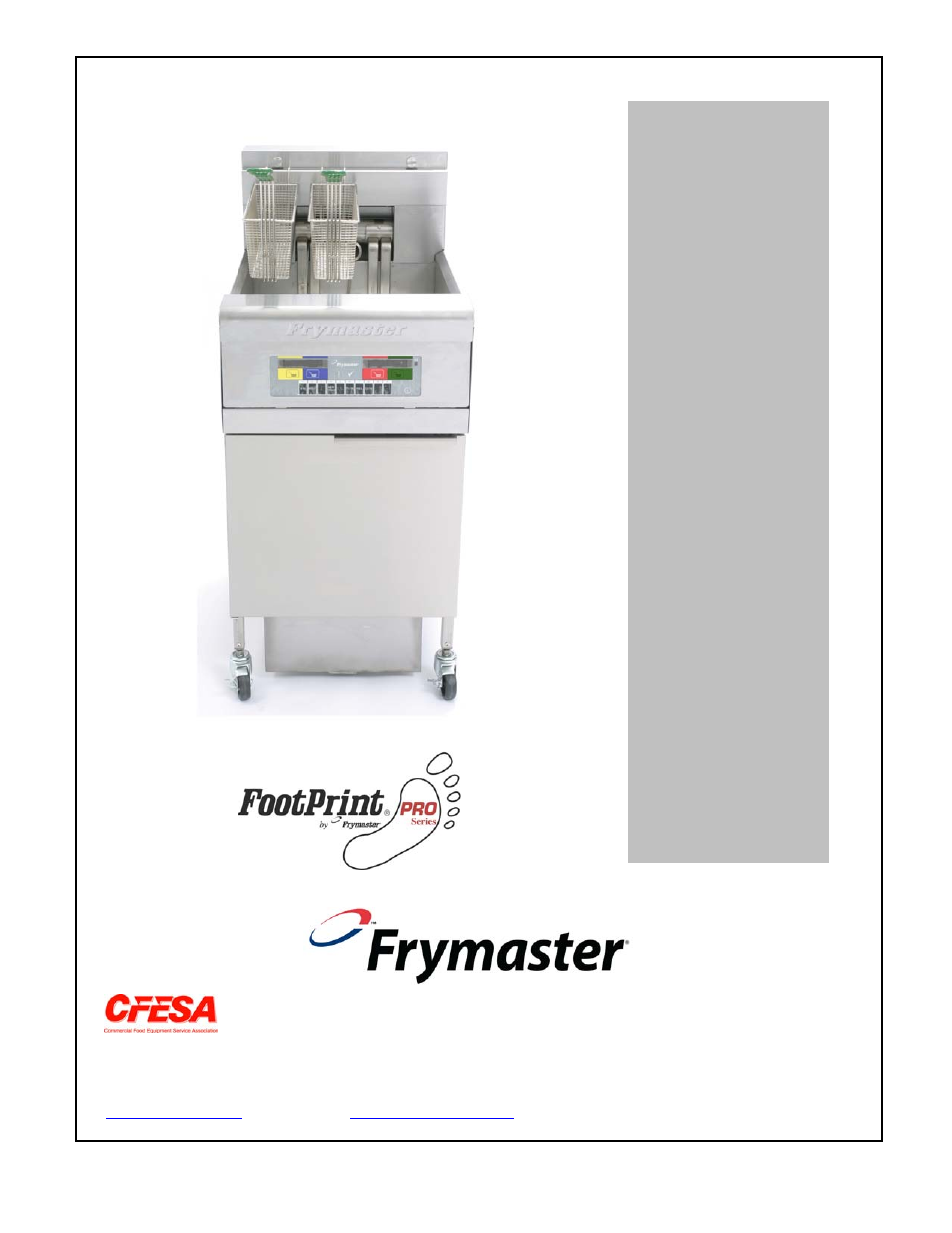 Frymaster 8196428 User Manual | 40 pages