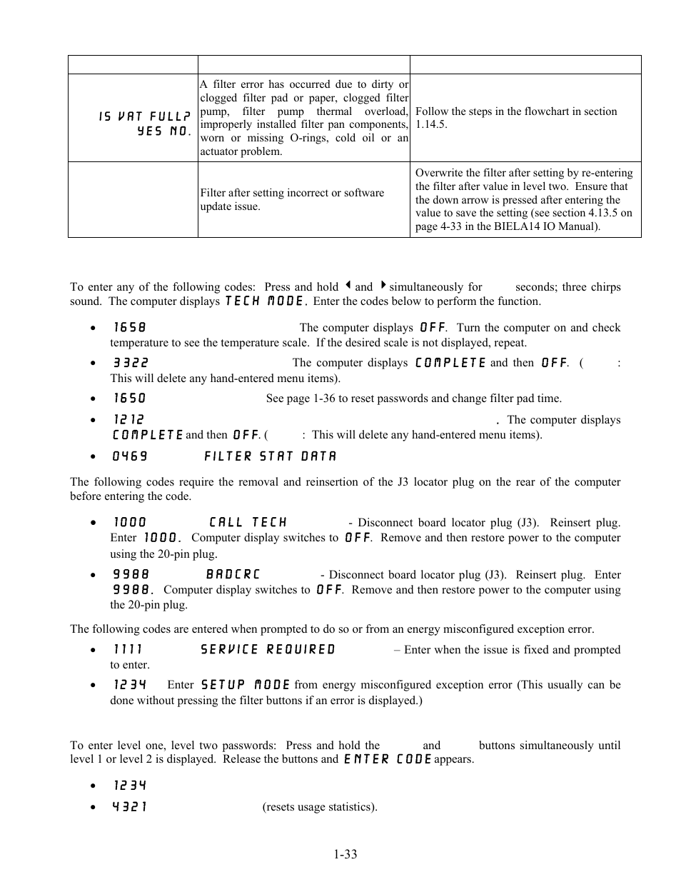 Problem probable causes corrective action | Frymaster LOV BIELA14 User Manual | Page 40 / 96