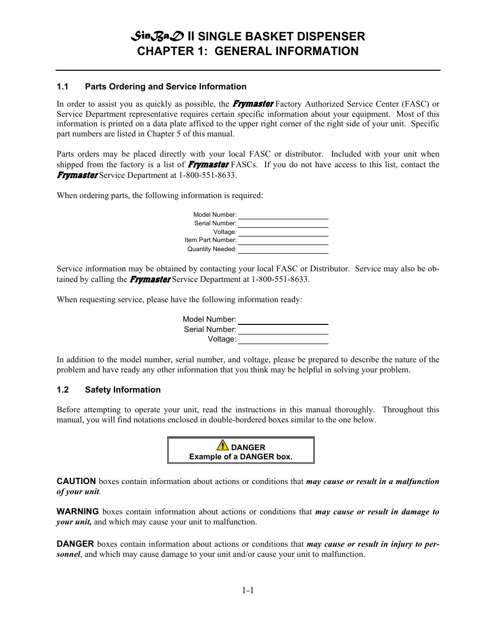 Sinbad | Frymaster SINBAD II User Manual | Page 4 / 17