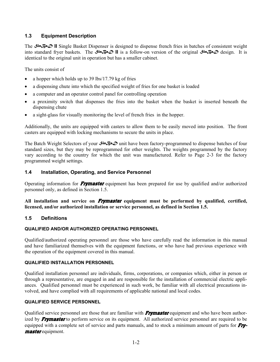 Frymaster SINBAD II User Manual | Page 5 / 17