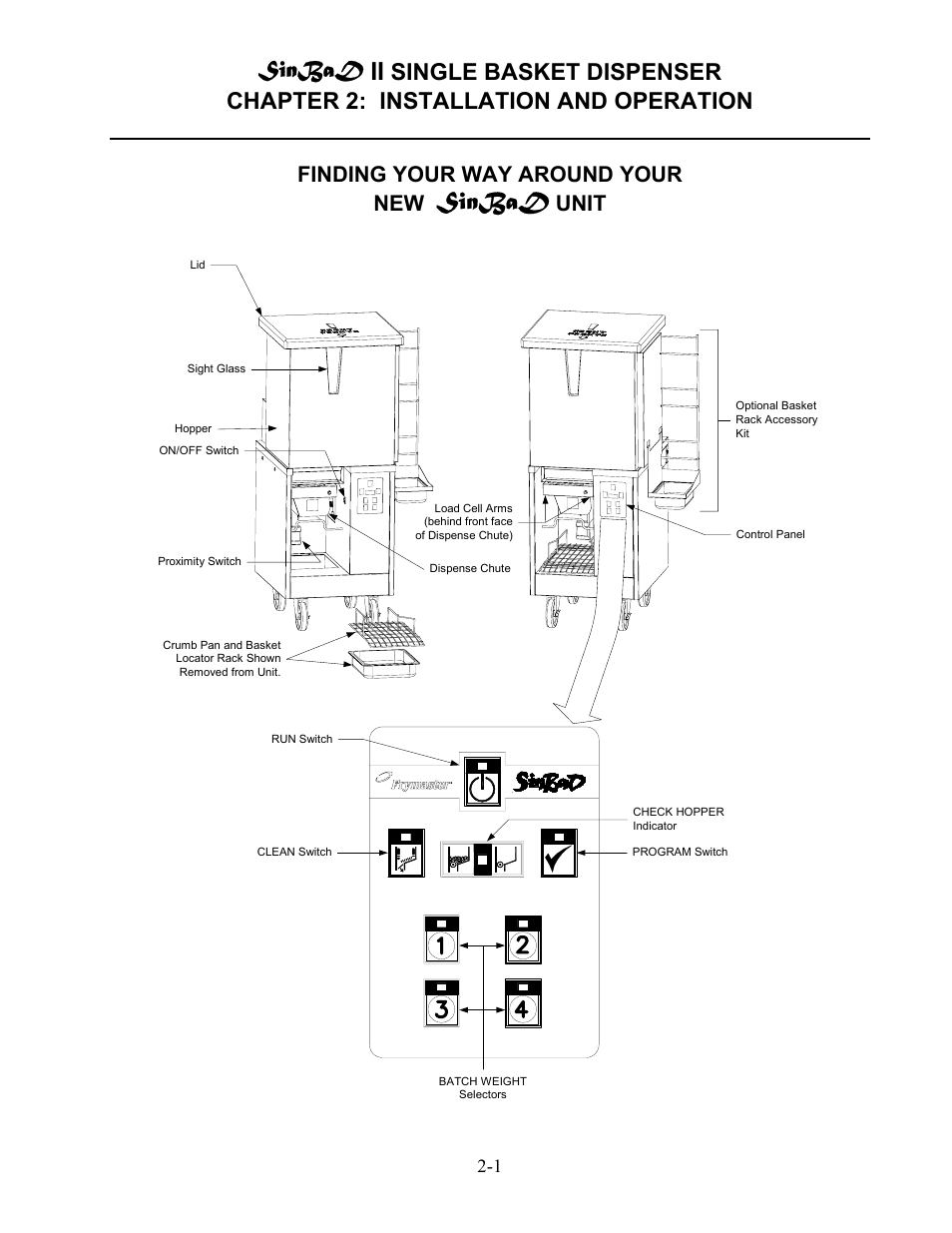 Sinbad, Finding your way around your new, Unit | Frymaster SINBAD II User Manual | Page 7 / 17