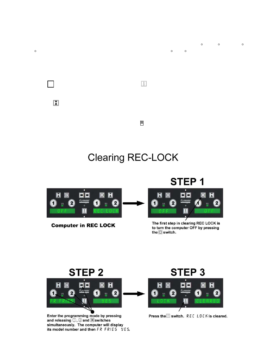 Recovery out of range (rec loc) | Frymaster H14 Series User Manual | Page 16 / 110