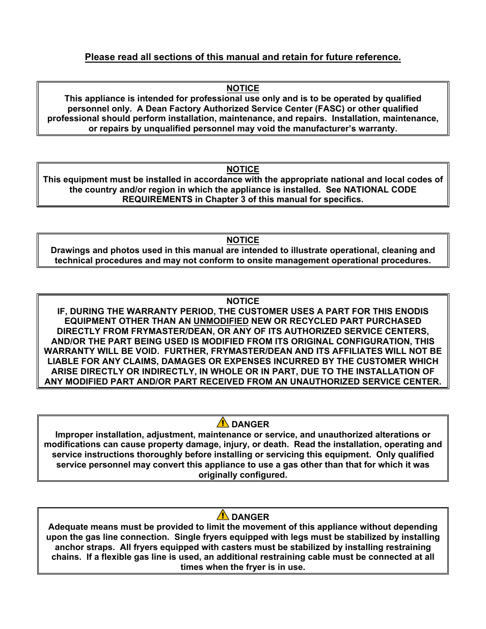 Frymaster SM60 User Manual | Page 2 / 40