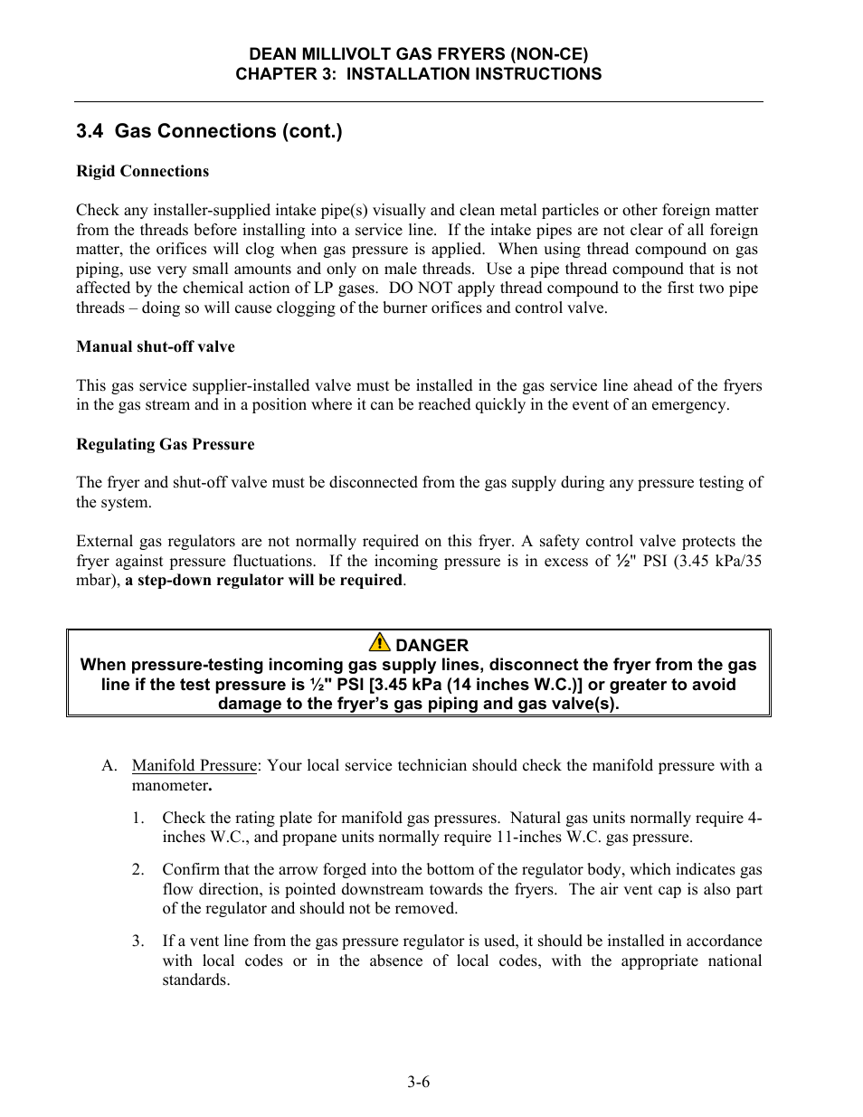 4 gas connections (cont.) | Frymaster SM60 User Manual | Page 22 / 40