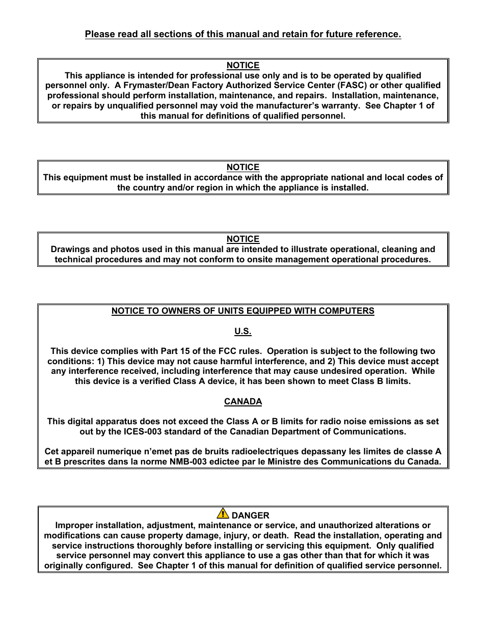 Frymaster FLYMASTER KSCFH18E User Manual | Page 2 / 58