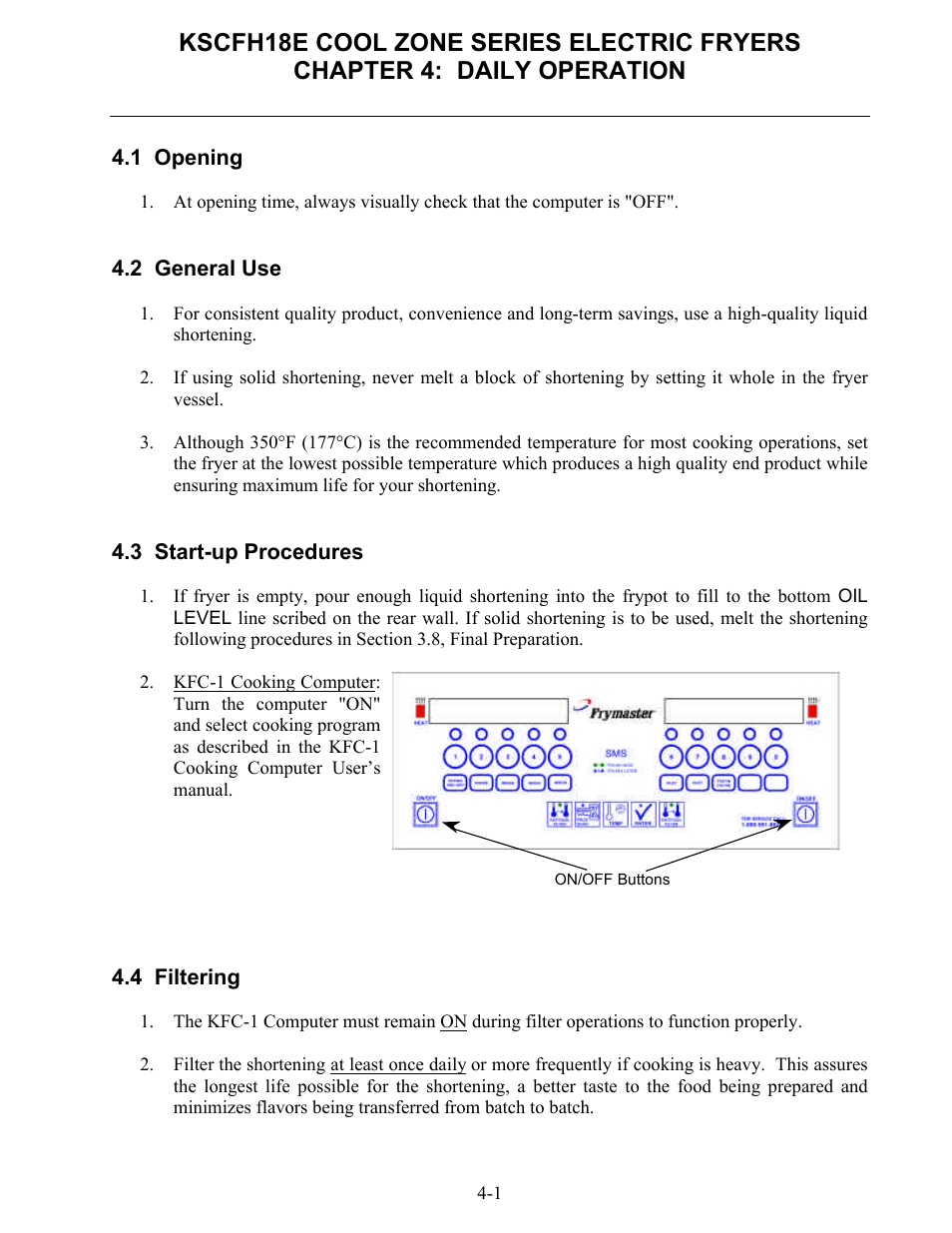Frymaster FLYMASTER KSCFH18E User Manual | Page 20 / 58