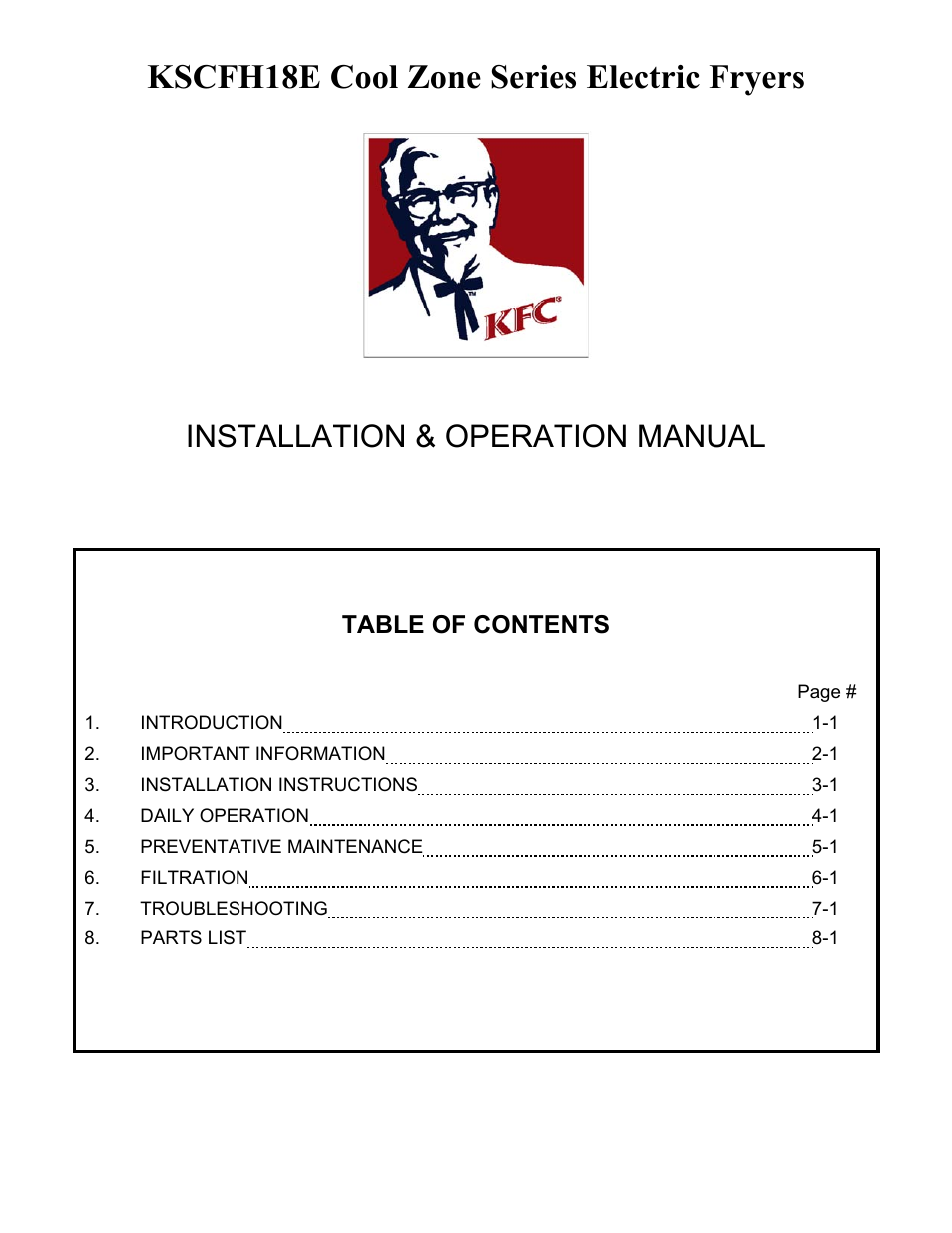 Frymaster FLYMASTER KSCFH18E User Manual | Page 4 / 58