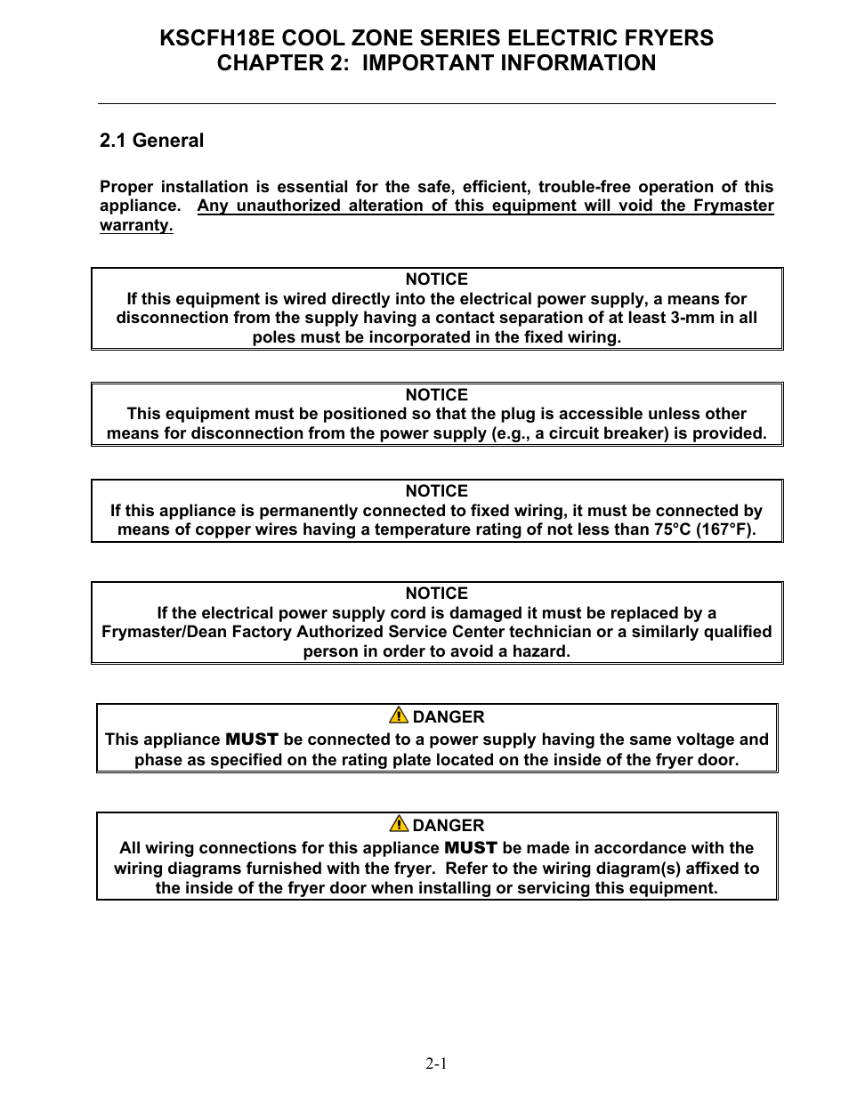 Frymaster FLYMASTER KSCFH18E User Manual | Page 8 / 58