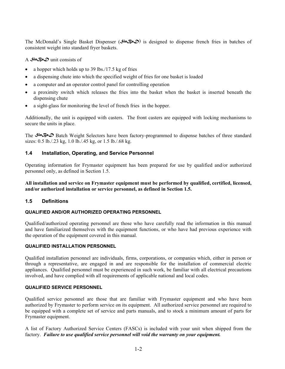 Frymaster SinBaD Series User Manual | Page 4 / 13