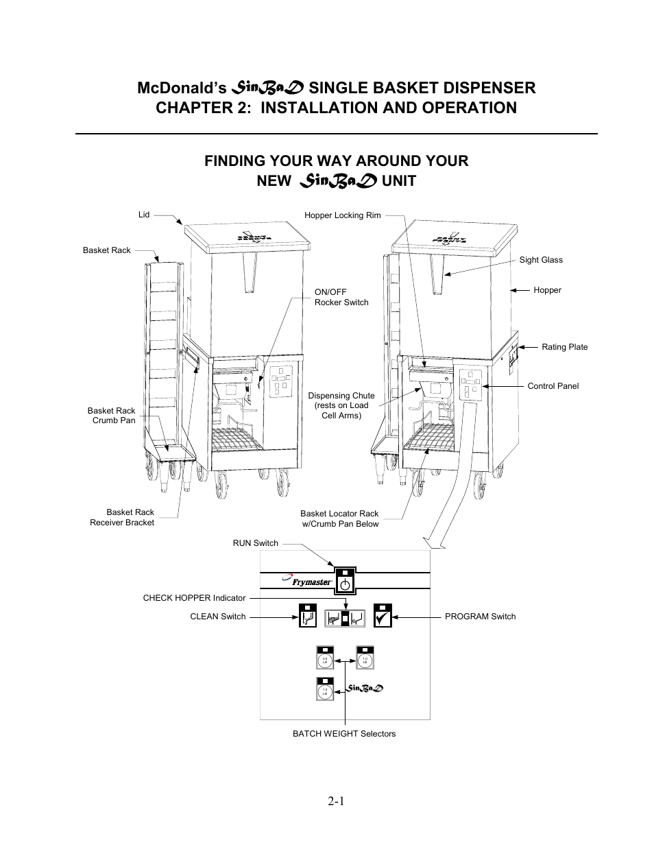 Sinbad, Finding your way around your new, Unit | Frymaster SinBaD Series User Manual | Page 6 / 13