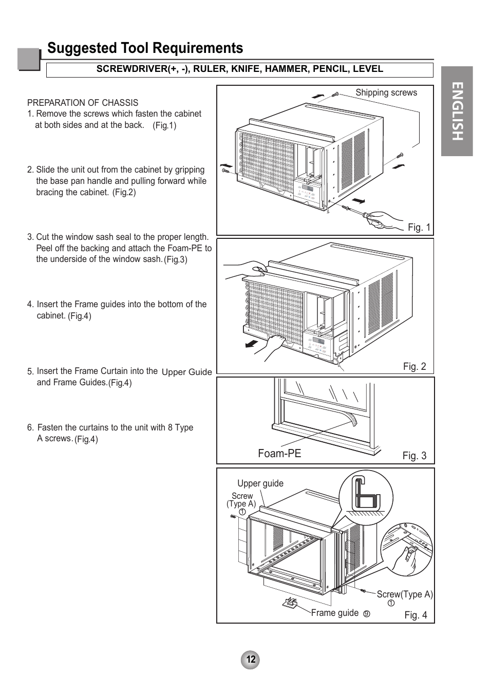 Hs il g ne, Suggested tool requirements | Friedrich CP06 User Manual | Page 13 / 59