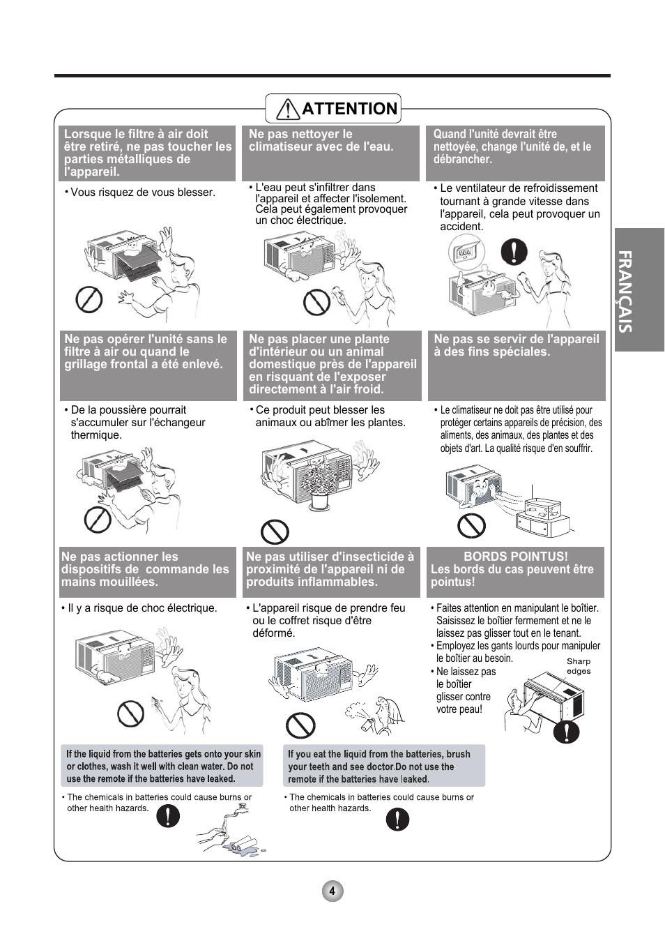 Français, Attention | Friedrich CP06 User Manual | Page 24 / 59