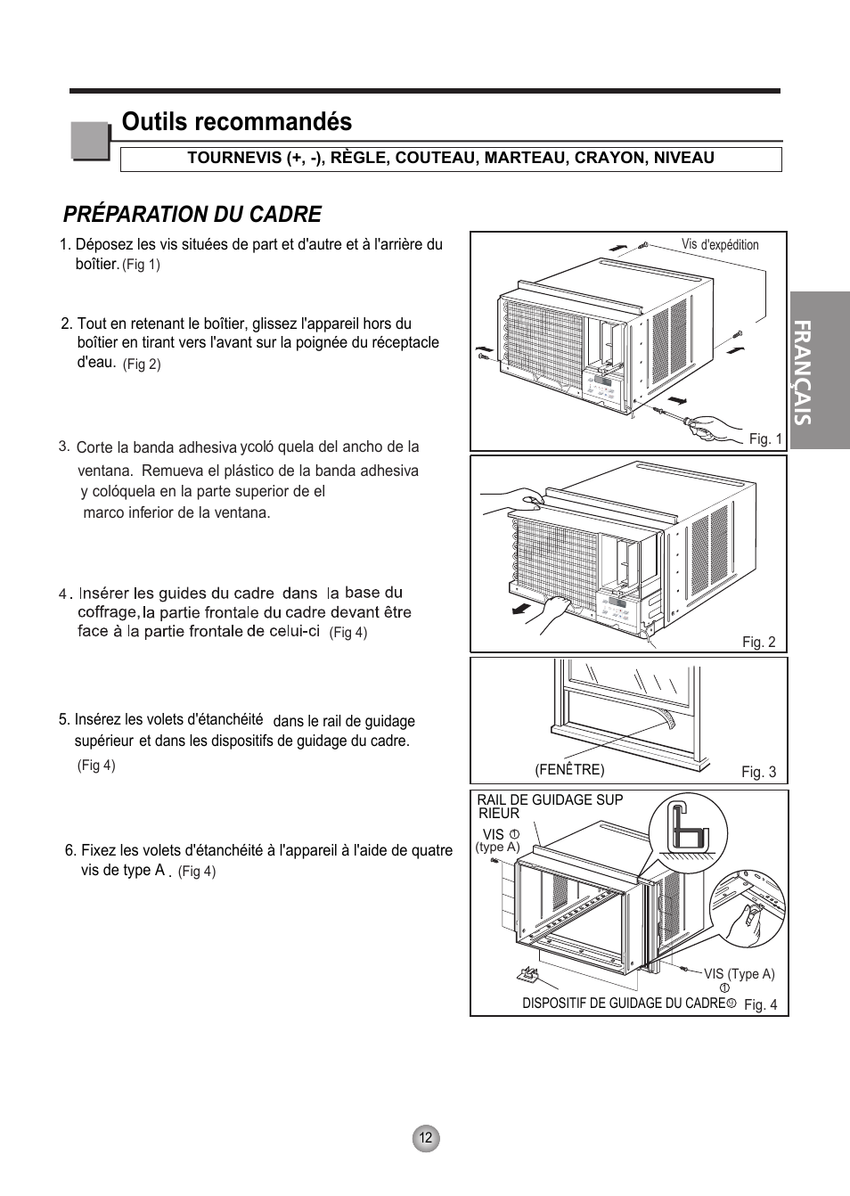 Outils recommandés, Préparation du cadre, Français | Friedrich CP06 User Manual | Page 32 / 59