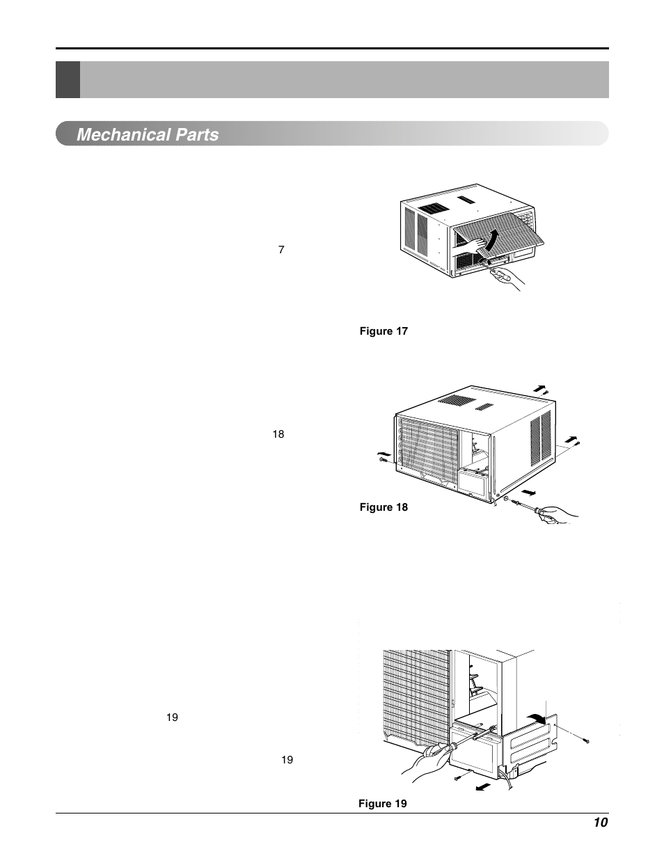 Disassembly, Mechanical parts | Friedrich CP06E10 User Manual | Page 10 / 30