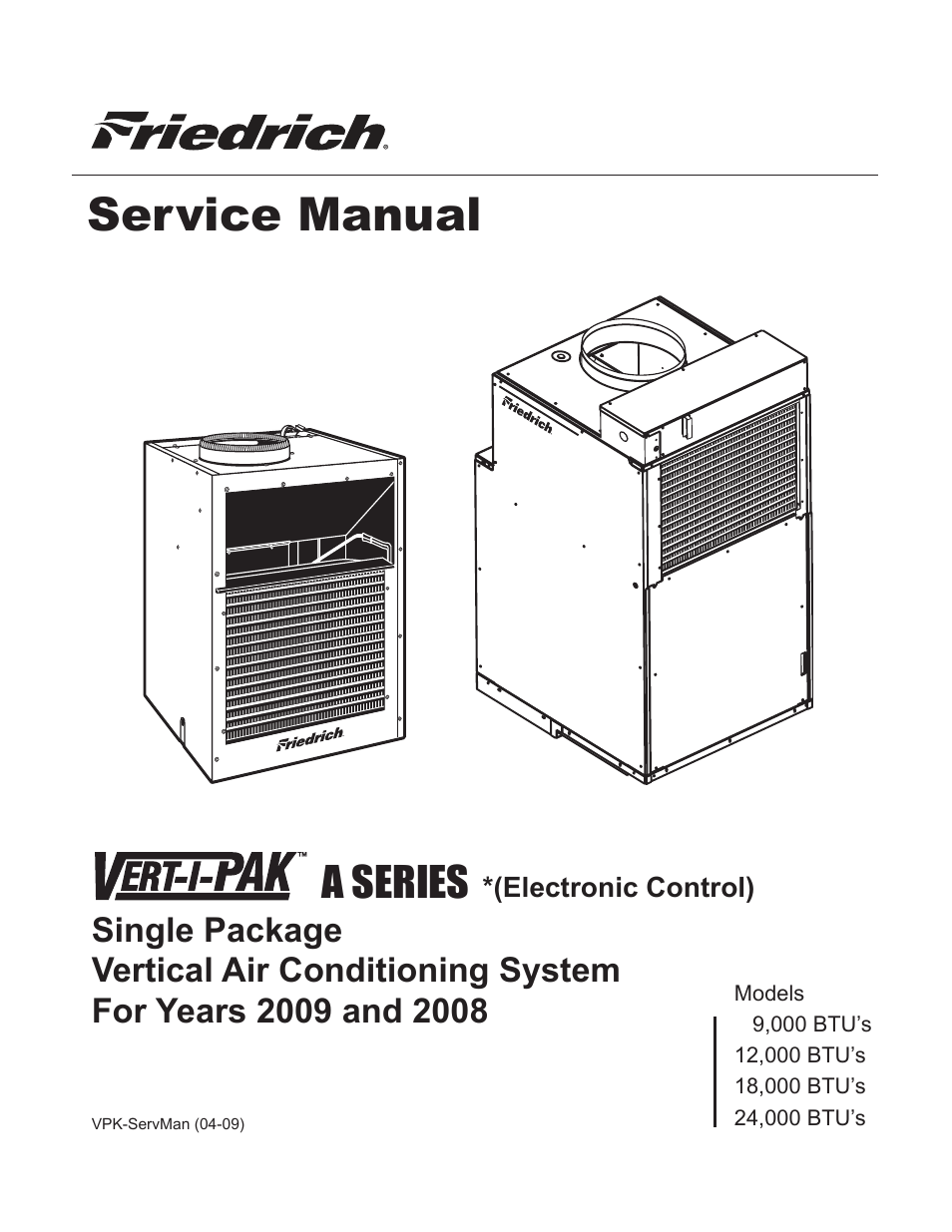 Friedrich 9 User Manual | 56 pages