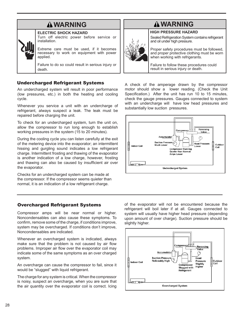 Warning | Friedrich 9 User Manual | Page 30 / 56