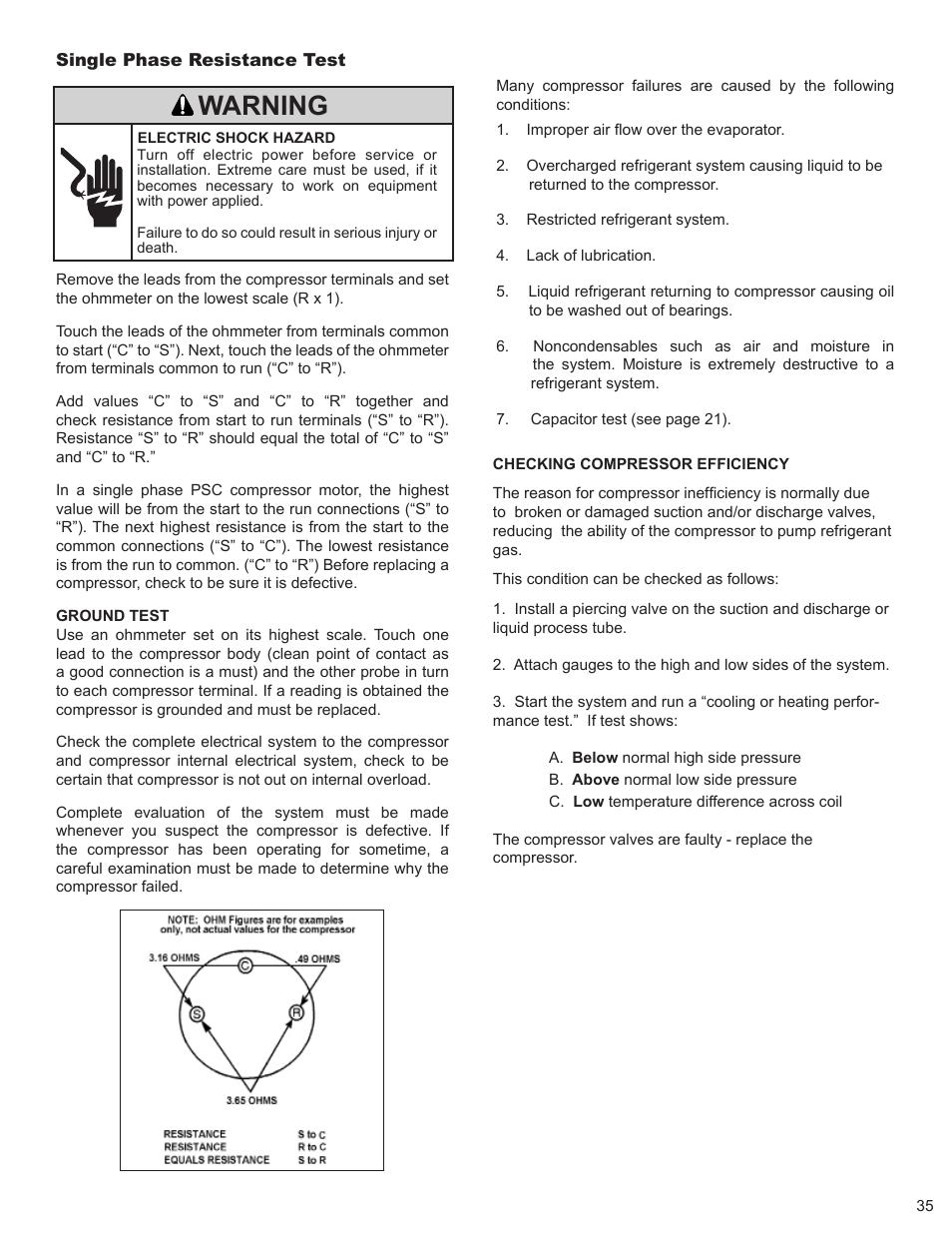 Warning | Friedrich 9 User Manual | Page 37 / 56