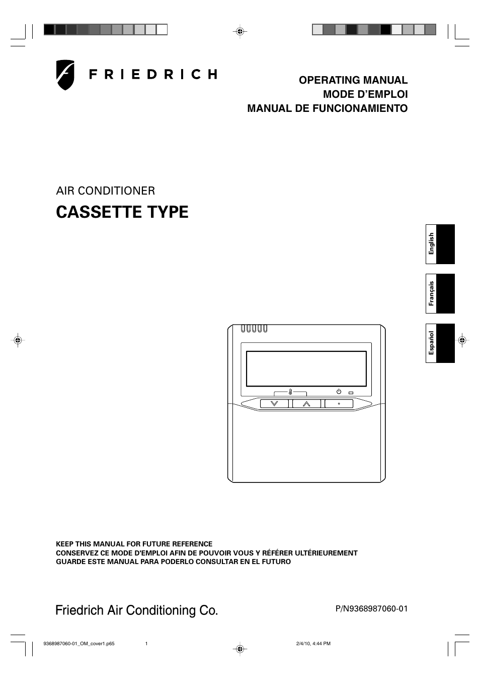 Friedrich P/N9368987060-01 User Manual | 18 pages