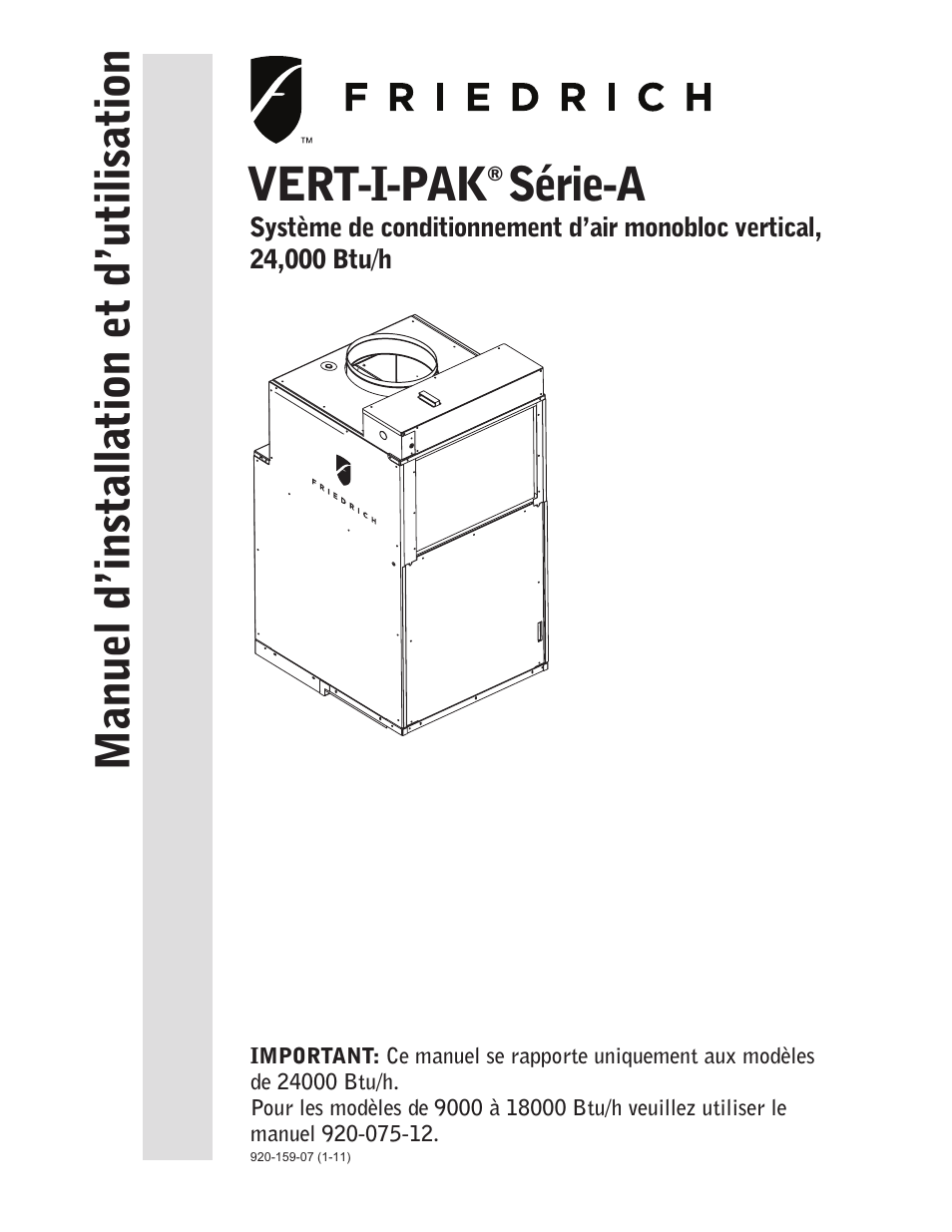 Friedrich 24,000 BTU/h User Manual | Page 47 / 72