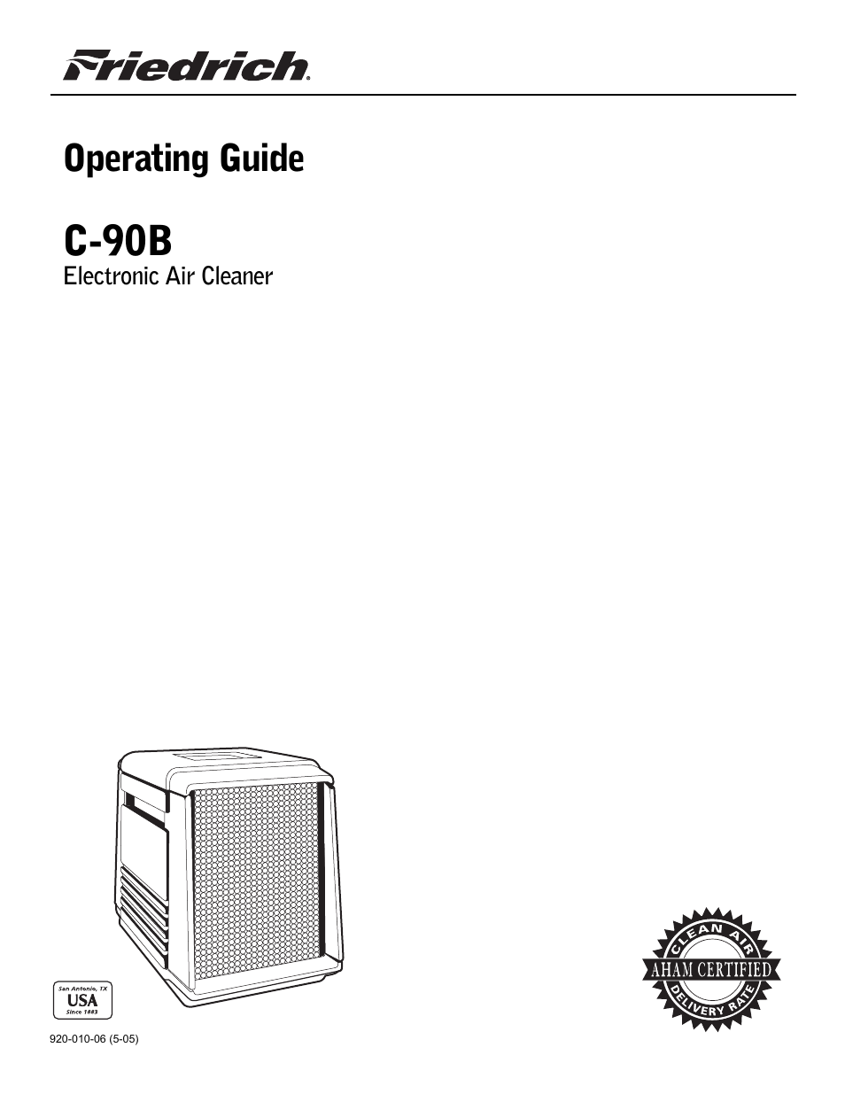 Friedrich C-90B User Manual | 32 pages