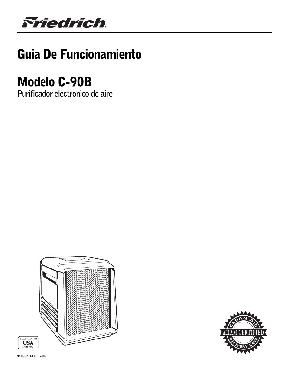 Guia de funcionamiento modelo c-90b | Friedrich C-90B User Manual | Page 11 / 32