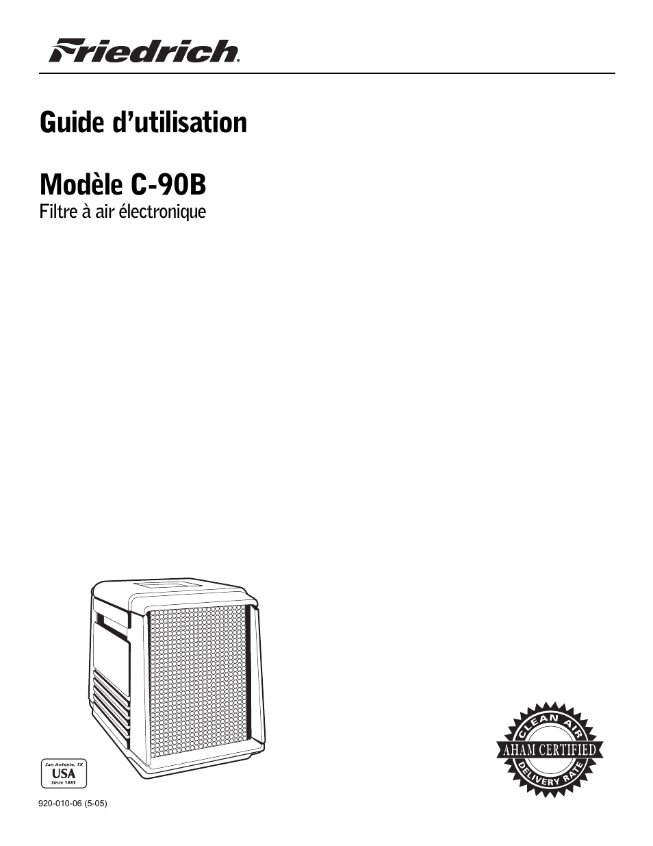 Guide d’utilisation modèle c-90b | Friedrich C-90B User Manual | Page 21 / 32