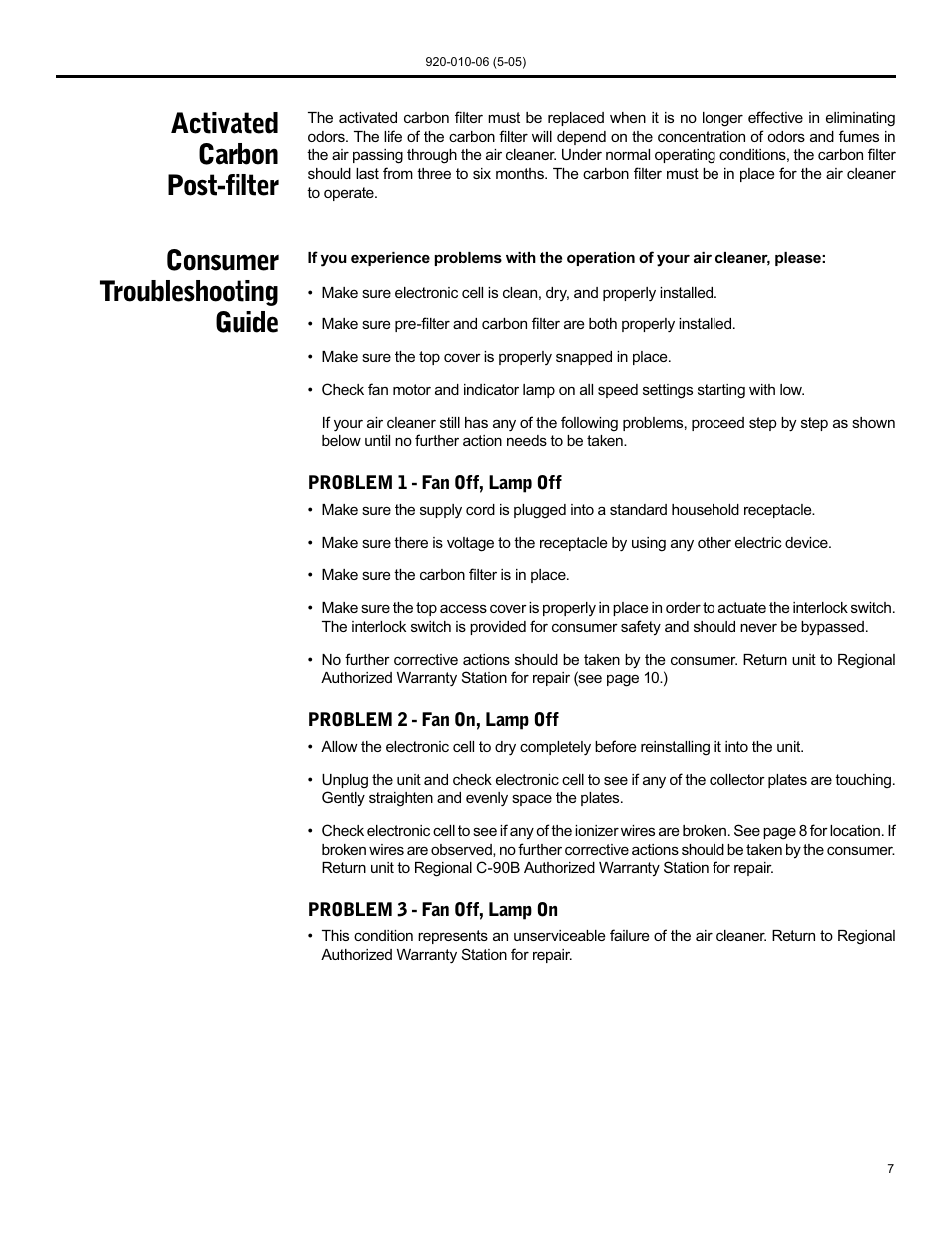 Friedrich C-90B User Manual | Page 7 / 32