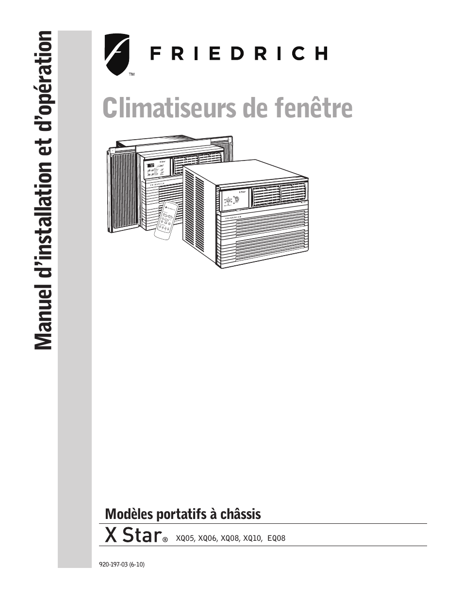 Climatiseurs de fenêtre | Friedrich X Star  EQ08 User Manual | Page 27 / 44
