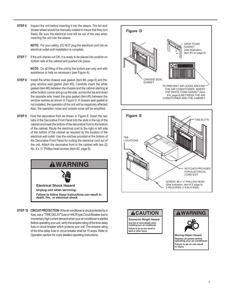 Warning, Caution | Friedrich X Star  EQ08 User Manual | Page 9 / 44