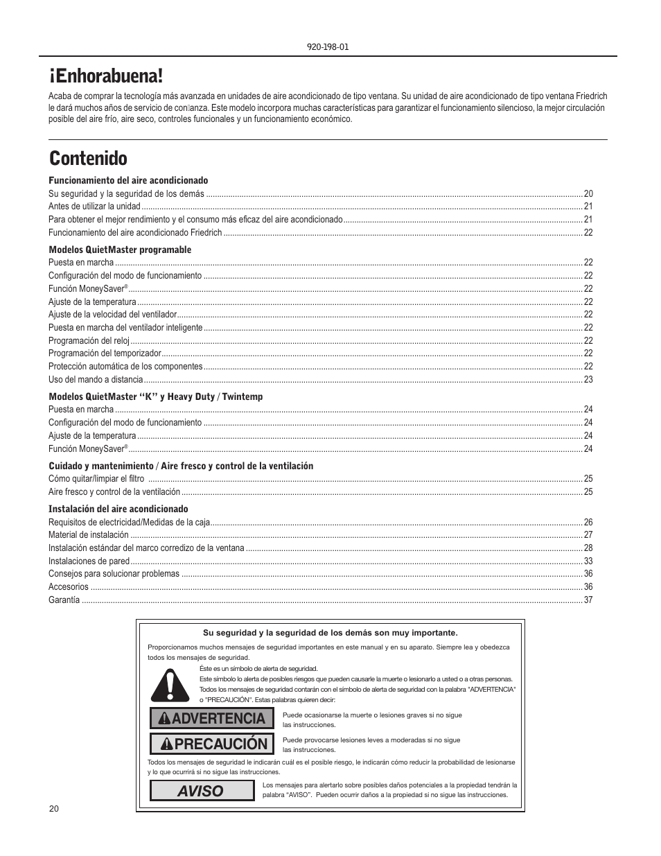 Friedrich YS13 User Manual | Page 20 / 56