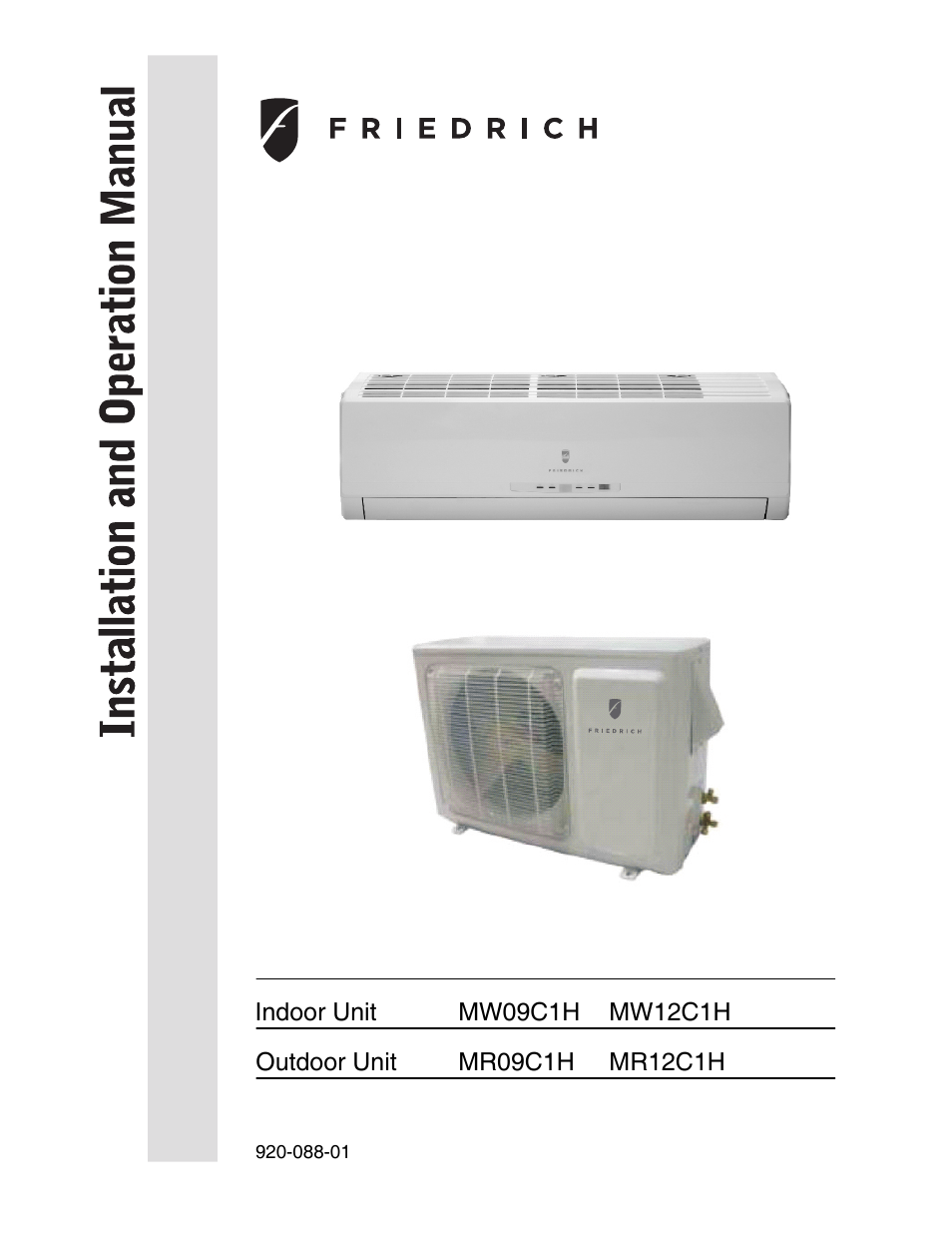 Friedrich MW12C1H User Manual | 28 pages