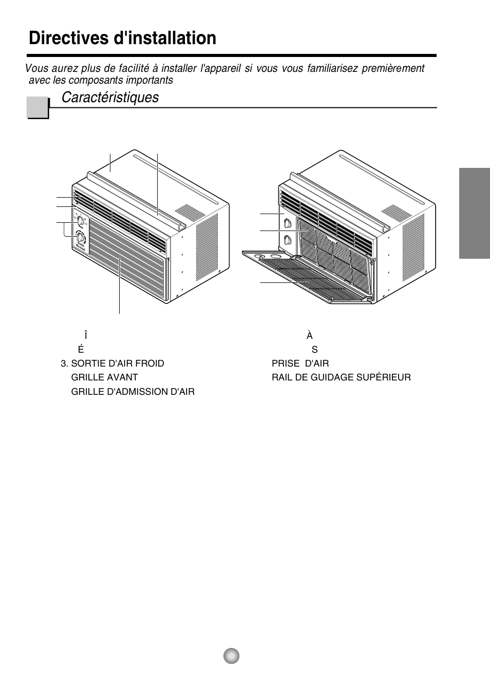 Directives d'installation, Caractéristiques, Français | Friedrich ZStar User Manual | Page 23 / 43