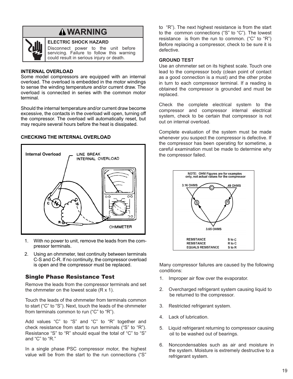 Warning | Friedrich 2008 User Manual | Page 21 / 44