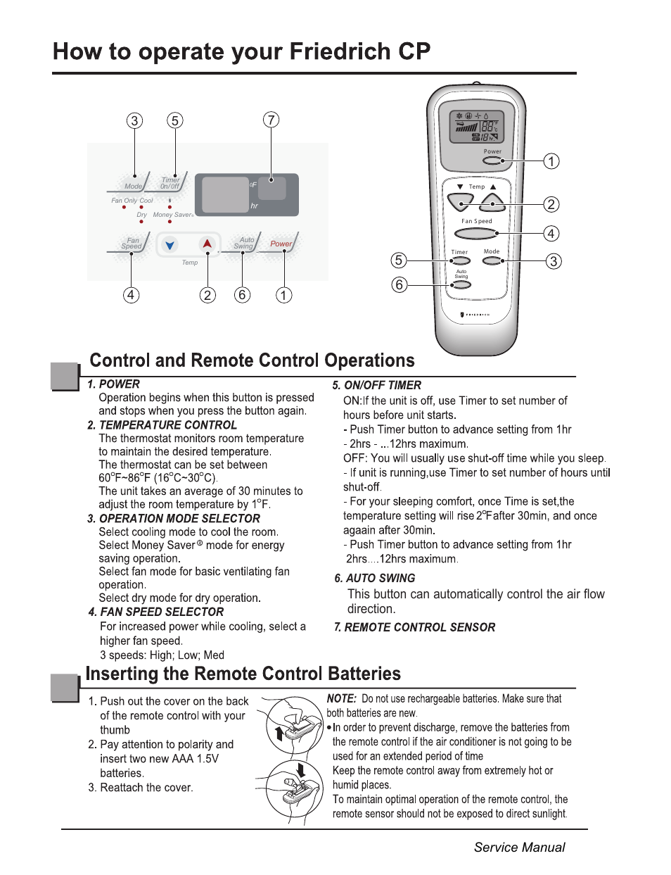 Service manual 8 | Friedrich CP10F10 User Manual | Page 8 / 28