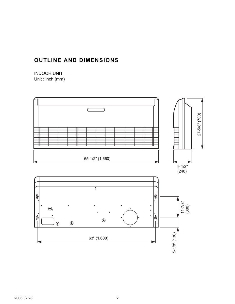 Outline and dimensions | Friedrich MR36Y3F User Manual | Page 3 / 25
