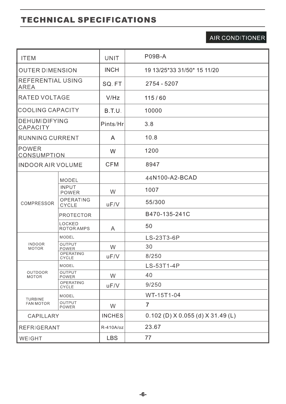 Friedrich P09B User Manual | Page 7 / 12