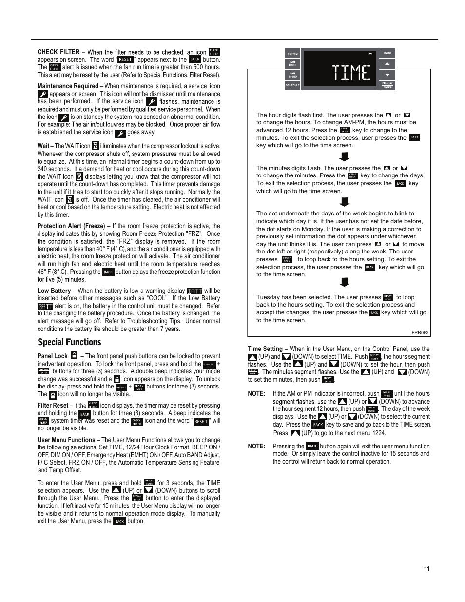 Special functions | Friedrich ES15M33 User Manual | Page 11 / 132