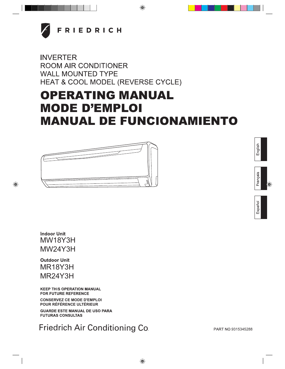 Friedrich MR24Y3H User Manual | 52 pages